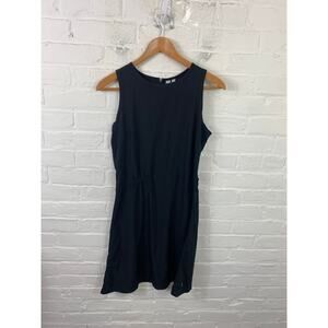 Z By Zella Women's Elastic Waist Shift Mini Dress Sleeveless Solid Black Size S